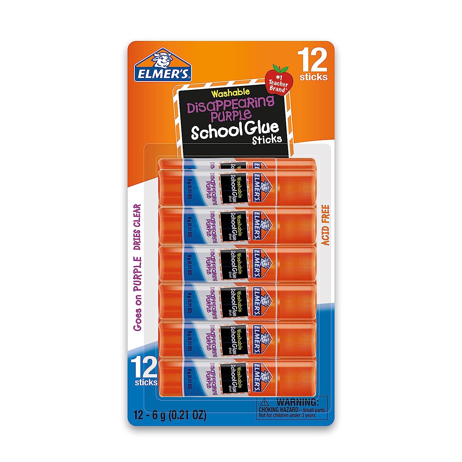 Elmer's Disappearing Purple School Glue Sticks, Washable, 7 Grams, 30 Count - Image 4